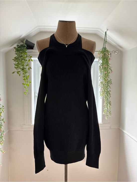RUDSAK Sweaters - RUDSAK Black Off-Shoulder Ribbed Knit Dress